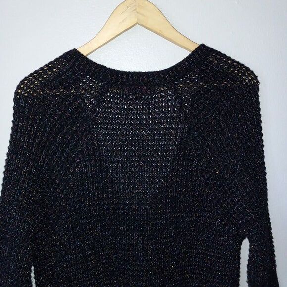 Takeout Open Knit Cardigan-Medium-Button Front-Rainbow Metallic Thread-Cozy - Picture 7 of 10